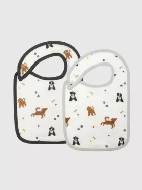 Lot de bavoirs « Petits chiens » en bambou