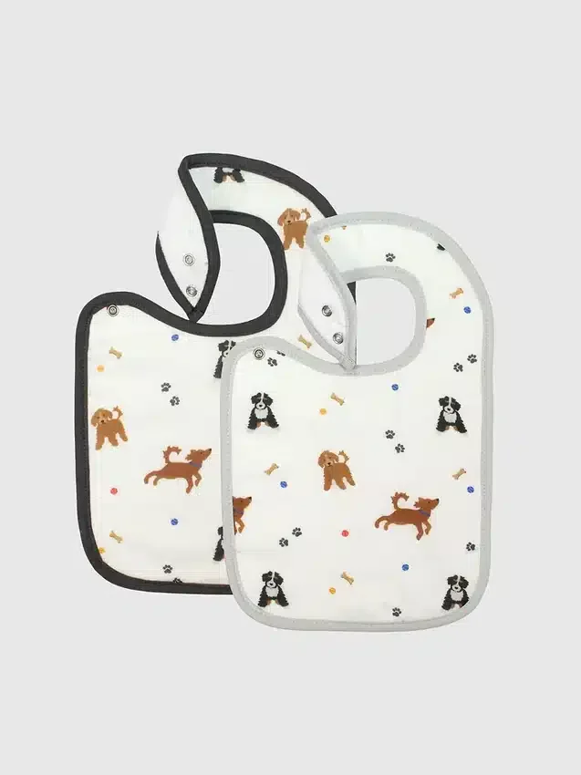 Lot de bavoirs « Petits chiens » en bambou