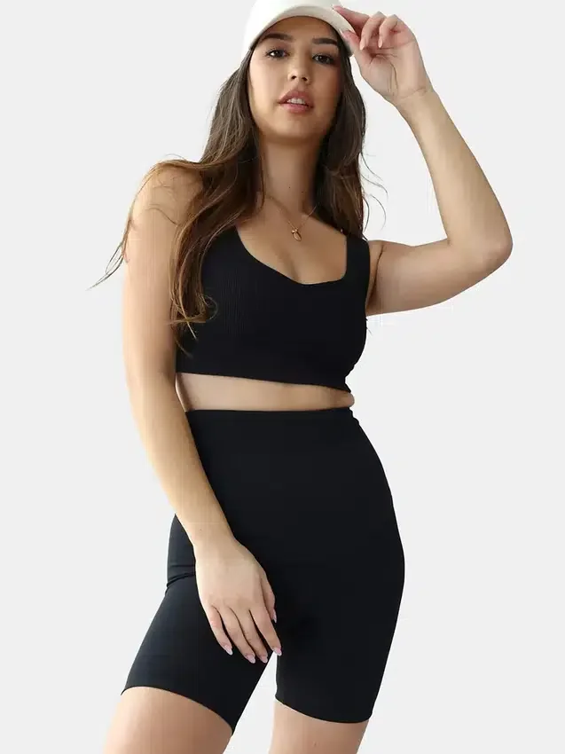 Lot de deux leggings et shorts de cyclisme post-partum Ingrid et Isabel