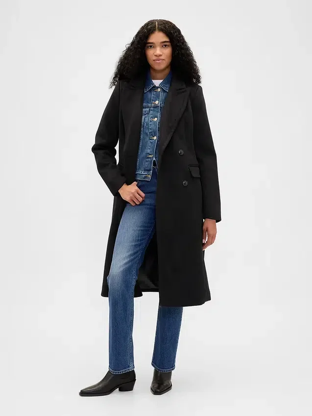 Manteau Chesterfield en laine mélangée