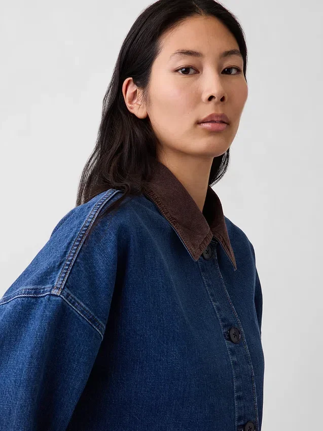 Manteau de voiture oversize en denim