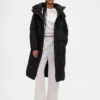 Manteau matelassé long à ceinture