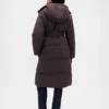 Manteau matelassé long à ceinture