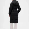 Manteau matelassé long à ceinture