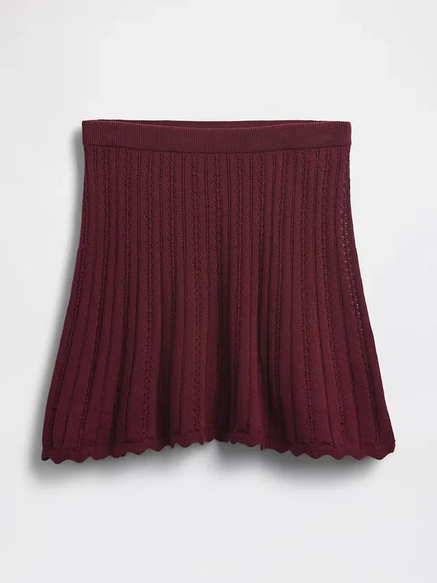 Mini-jupe 100 % coton à motif pointelle