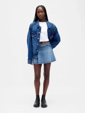 Mini-jupe en denim avec ceinture