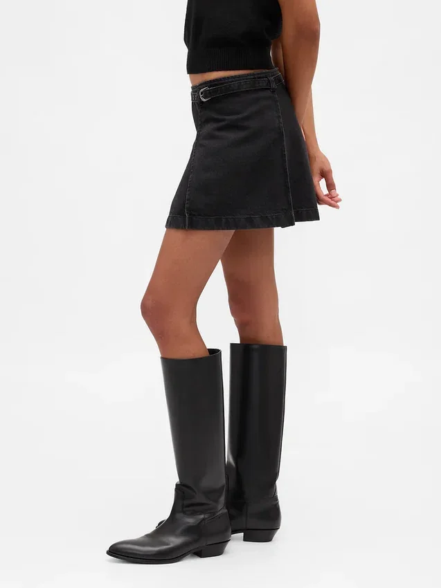 Mini-jupe en denim avec ceinture