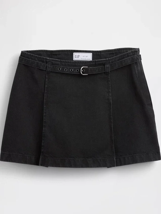 Mini-jupe en denim avec ceinture