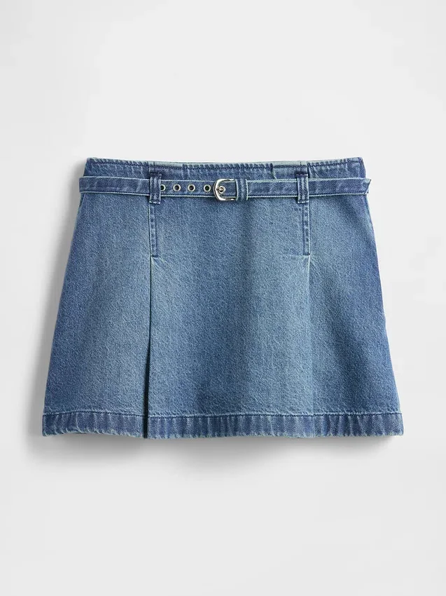 Mini-jupe en denim avec ceinture