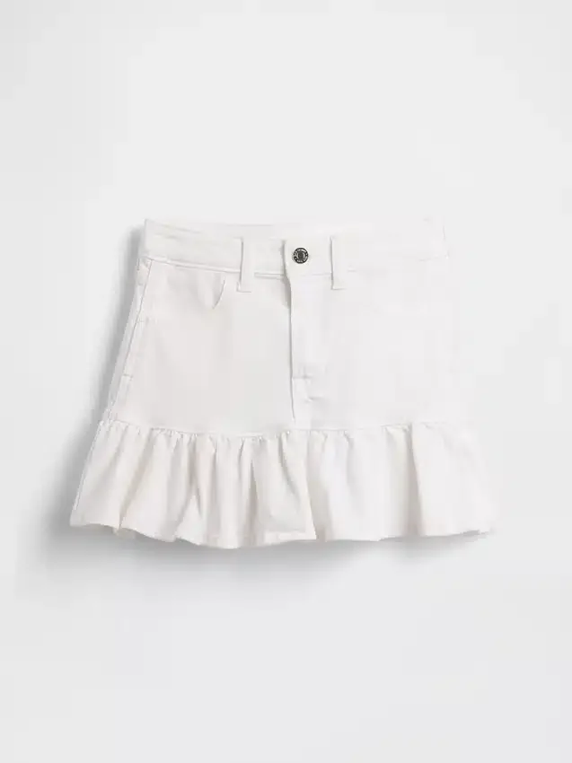 Mini-jupe en jean à volants pour enfant