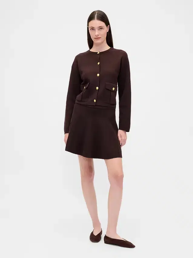 Mini-jupe en pull plissé