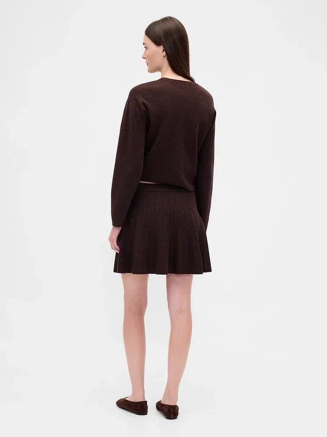 Mini-jupe en pull plissé