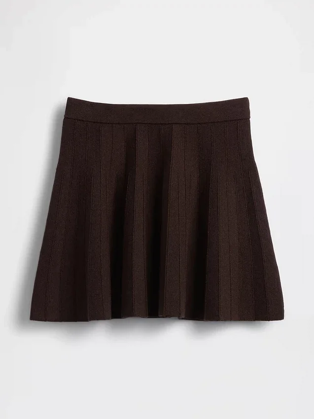 Mini-jupe en pull plissé