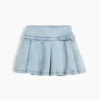 Mini-jupe plissée en denim pour enfant