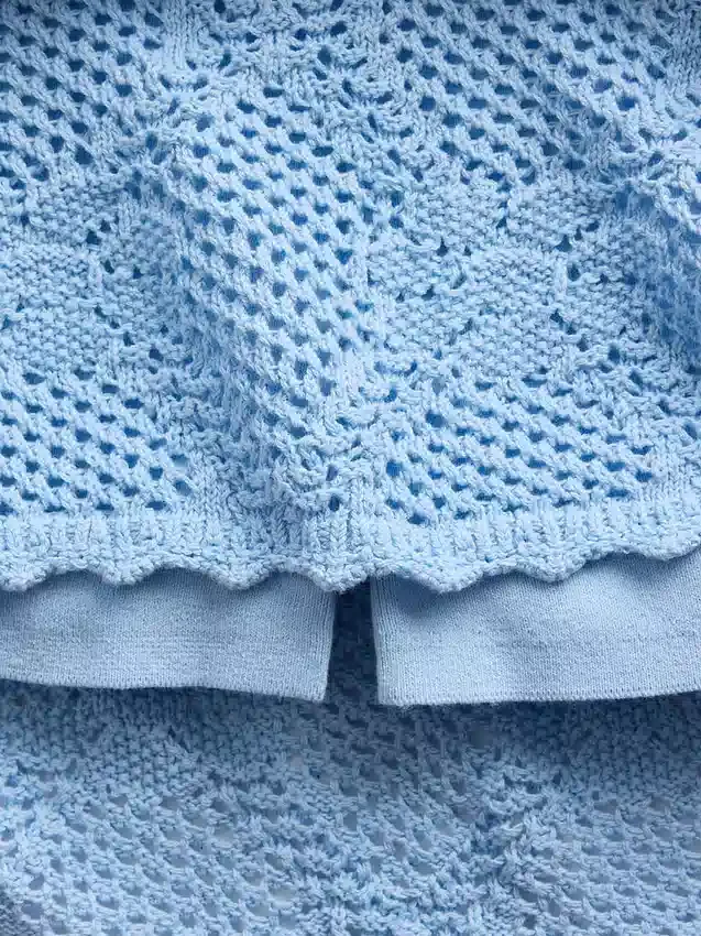 Mini-jupe-pull en coton 100 % à motif pointelle