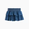 Mini-jupe-short en denim smocké pour enfants