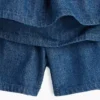 Mini-jupe-short en denim smocké pour enfants
