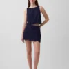 Mini-jupe-short en dentelle ajourée