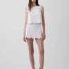 Mini-jupe-short en dentelle ajourée