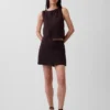 Mini-jupe-short en mélange de lin