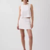 Mini-jupe-short en mélange de lin