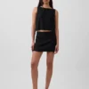 Mini-jupe-short en mélange de lin