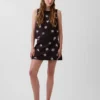 Mini-jupe-short en mélange de lin
