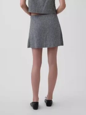 Mini-jupe-short en mélange de lin