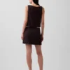 Mini-jupe-short en mélange de lin