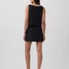Mini-jupe-short en mélange de lin