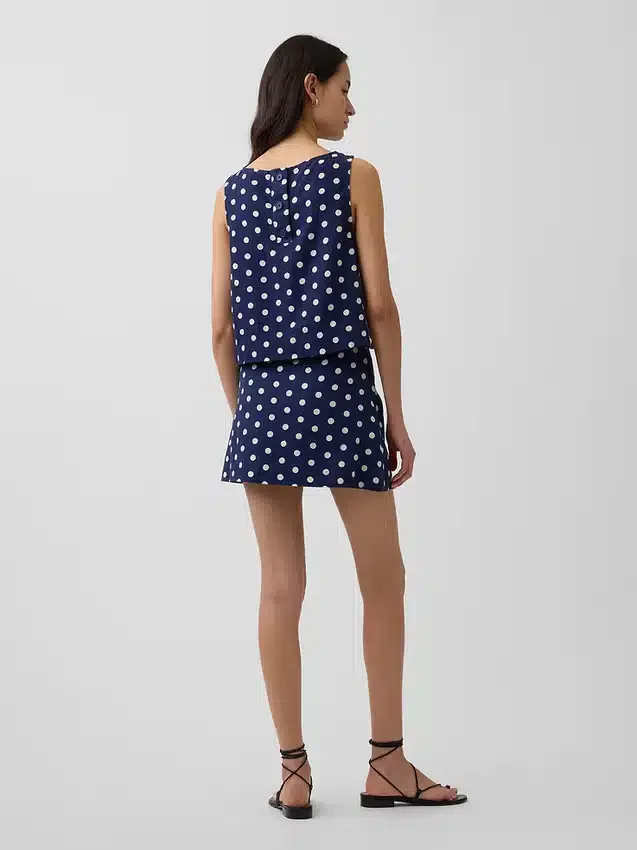 Mini-jupe-short en mélange de lin