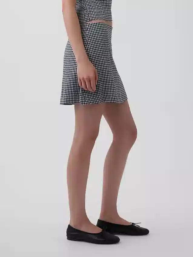 Mini-jupe-short en mélange de lin