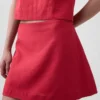 Mini-jupe-short en mélange de lin