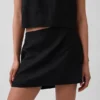 Mini-jupe-short en mélange de lin