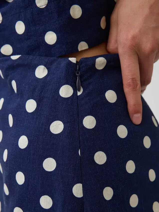 Mini-jupe-short en mélange de lin