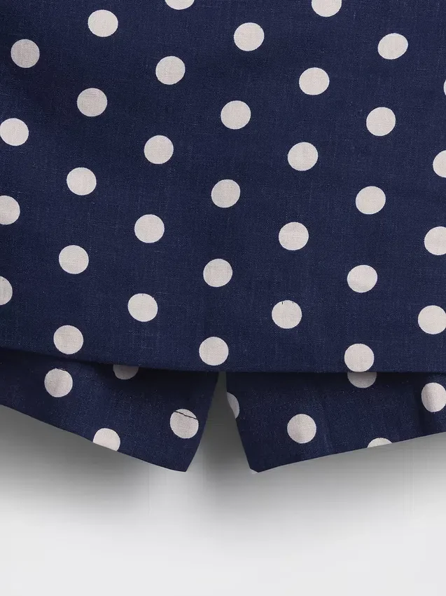 Mini-jupe-short en mélange de lin