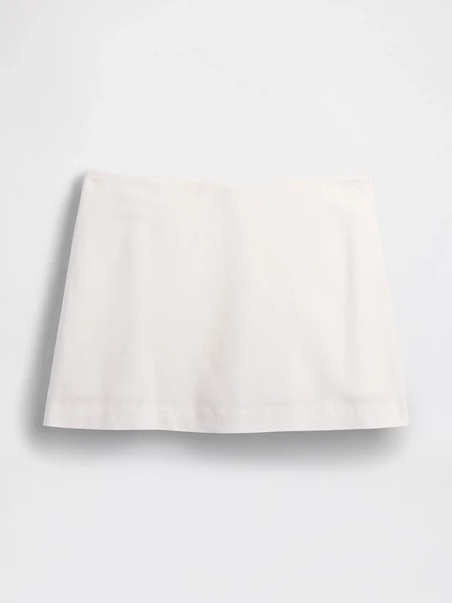 Mini-jupe-short en mélange de lin