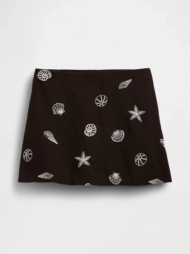 Mini-jupe-short en mélange de lin