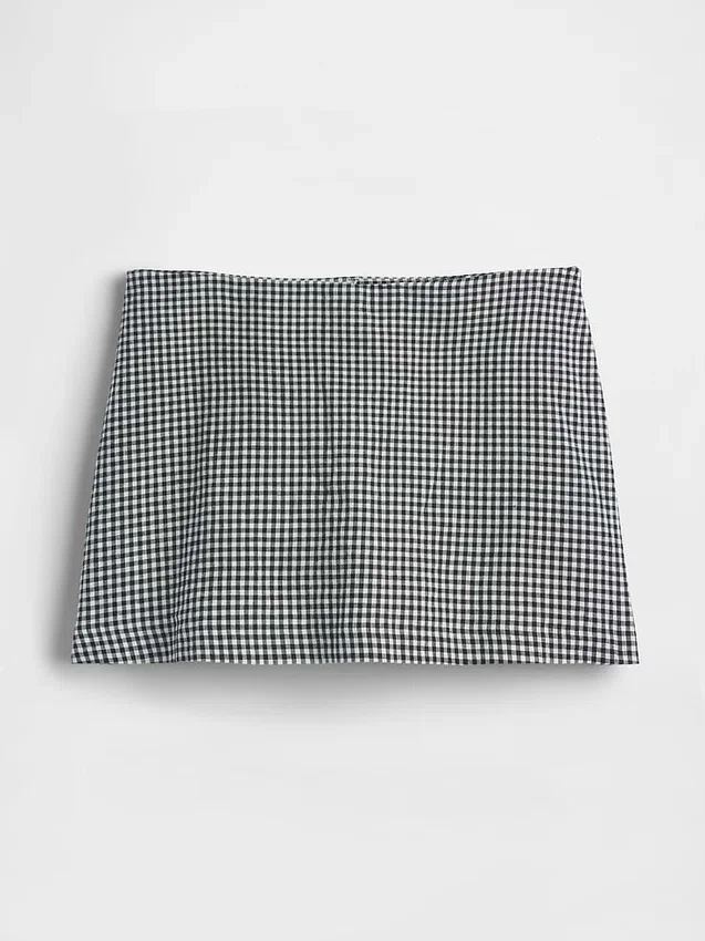 Mini-jupe-short en mélange de lin