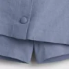 Mini-jupe-short en mélange de lin à boutonnage sur le devant