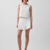 Mini-jupe-short en popeline à taille basse