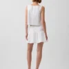 Mini-jupe-short en popeline à taille basse