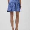 Mini-jupe-short en popeline à taille basse