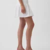 Mini-jupe-short en popeline à taille basse