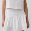 Mini-jupe-short en popeline à taille basse