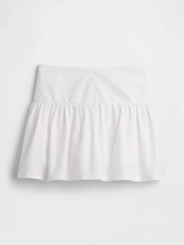 Mini-jupe-short en popeline à taille basse
