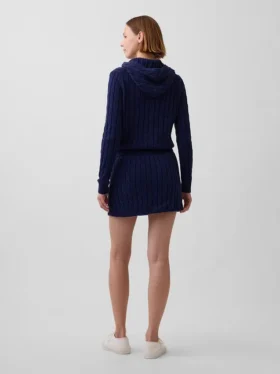 Mini-jupe-short en tricot torsadé 100 % coton