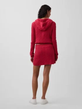 Mini-jupe-short en tricot torsadé 100 % coton