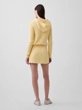 Mini-jupe-short en tricot torsadé 100 % coton