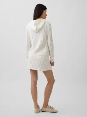 Mini-jupe-short en tricot torsadé 100 % coton